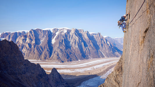 The Mirror Wall offered very little opportunity for natural protection, like camming devices, nuts or pitons, so there were some massive runouts. Greenland.